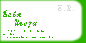 bela urszu business card